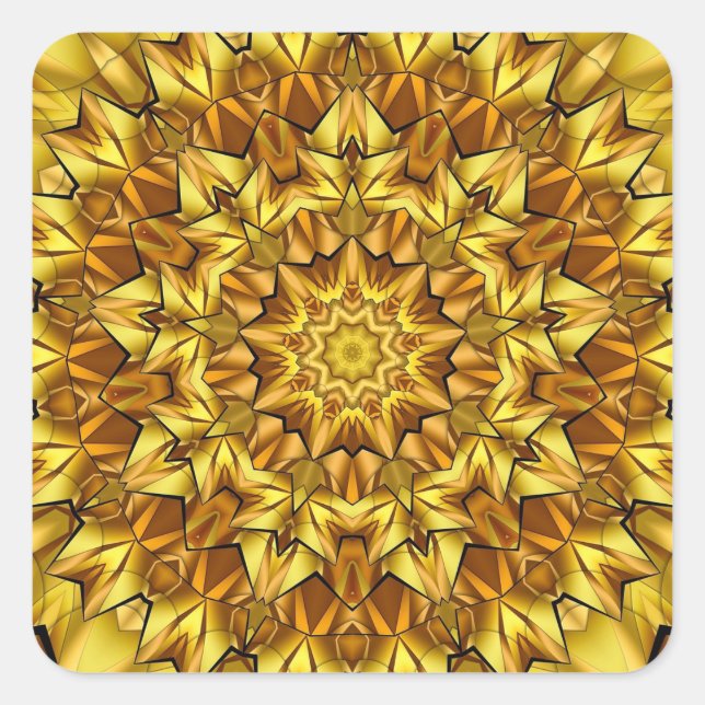 Sticker Carré Golden Mandala Antique Abstract Design-63495 (Devant)