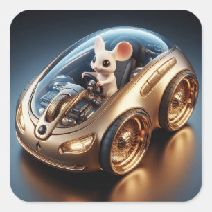 Sticker Carré Golden Mouse-Mobile : La mission d'une petite sour