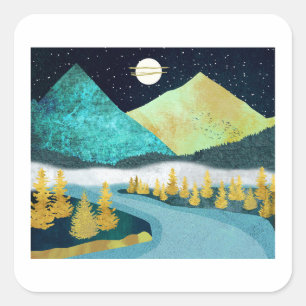 Sticker Carré Golden River