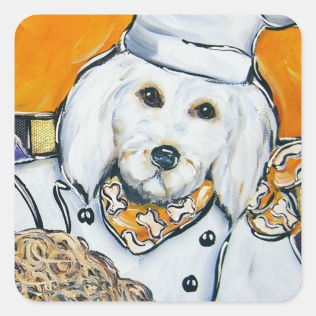 Sticker Carré Goldendoodle (Devant)