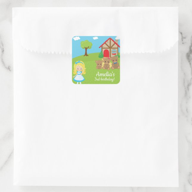 Sticker Carré Goldilocks et trois ours Fairytale Stortime (Sac)