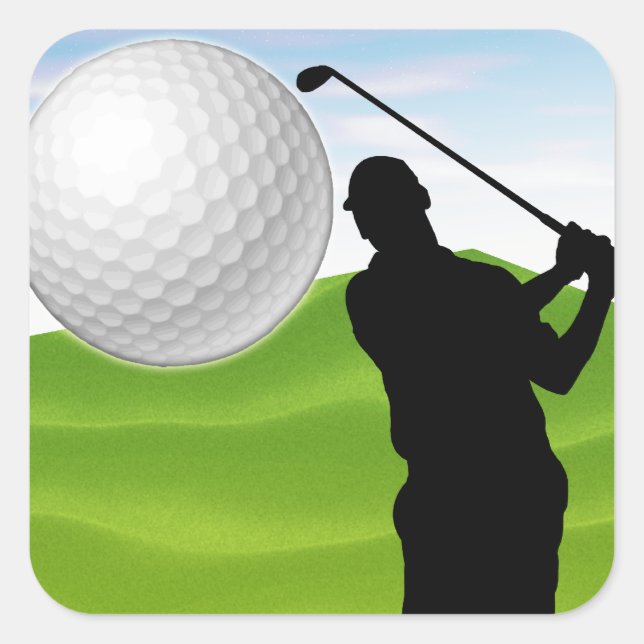 Sticker Carré Golf Ball Coming at You (Devant)