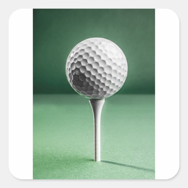 Sticker Carré Golf Ball on Tee (Devant)