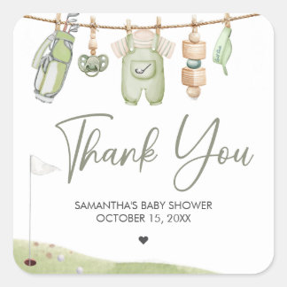 Sticker Carré Golf Little Putter Baby Shower