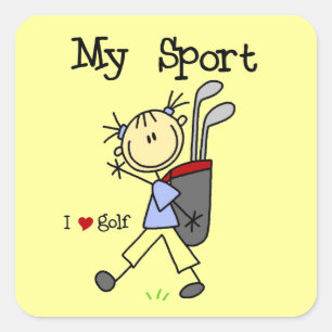 Sticker Carré Golf Mon Sport