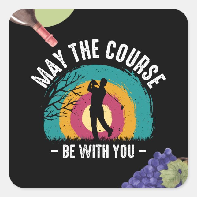 Sticker Carré Golf que le parcours soit avec vous avec design vi (Devant)