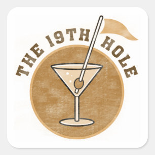 Sticker Carré Golf T-shirts et cadeaux 19th Hole