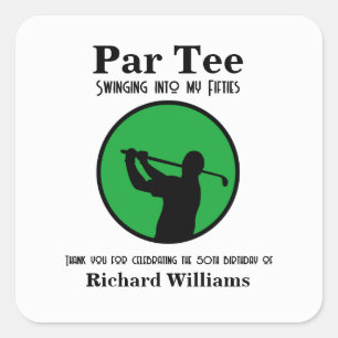 Sticker Carré Golfeur qui entre dans ma cinquantaine 50e anniver