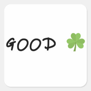 Sticker Carré Good Luck 4 feuille trèfle Emoji Special one