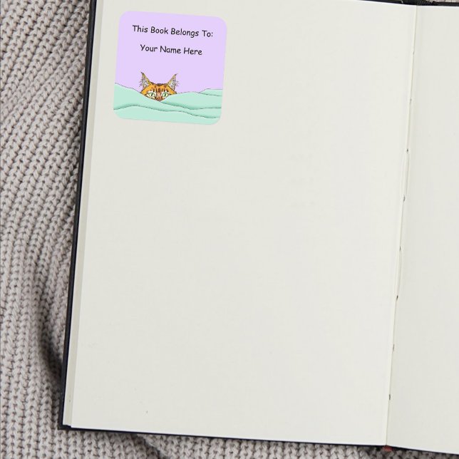Sticker Carré Good Morning Orange Cat Funny (Créateur téléchargé)