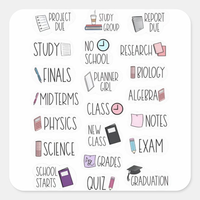 Sticker Carré GoodNotes Pack d'autocollants numériques | autocol (Devant)