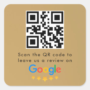 Sticker Carré Google Avis   Business Review Link QR Code