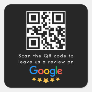 Sticker Carré Google Avis   Business Review Link QR Code