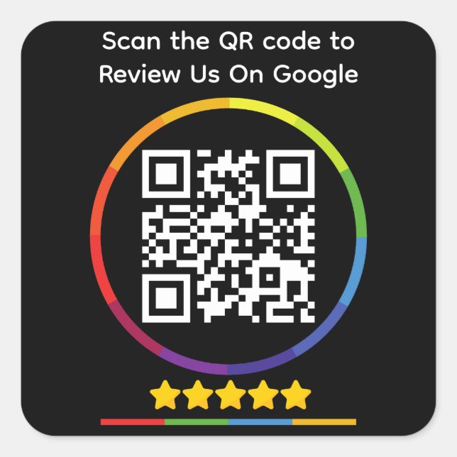 Sticker Carré Google Review QR Code (Devant)