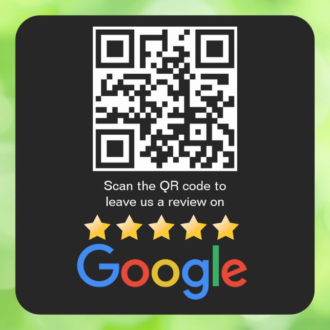 Sticker Carré Google Review QR Code Scan Me (Créateur téléchargé)