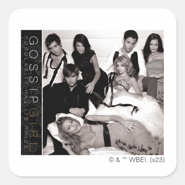 Sticker Carré Gossip Girl Black and White Group Graphisme (Devant)