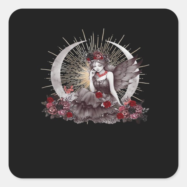 Sticker Carré Goth Girl Whimsigoth Classic (Devant)