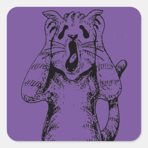 STICKER CARRÉ GOTH HORROR CAT DRAMA, QUELQU'UN A DÉMÉNAGÉ LITTER