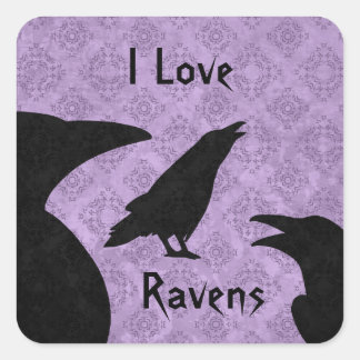 Sticker Carré Gothique I Love ravins