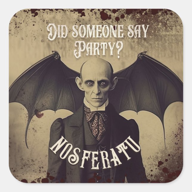 Sticker Carré Gothique Victorien Vintage Dracula Halloween (Devant)