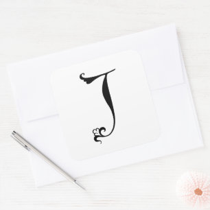 Sticker Carré Goudy-Lombardic Gothic Versal Majuscule J