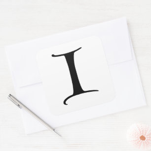 Sticker Carré Goudy-Lombardic Gothique Majuscule Versal Lettre I