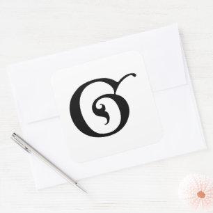 Sticker Carré Goudy-Lombardic Gothique Versal Majuscule G