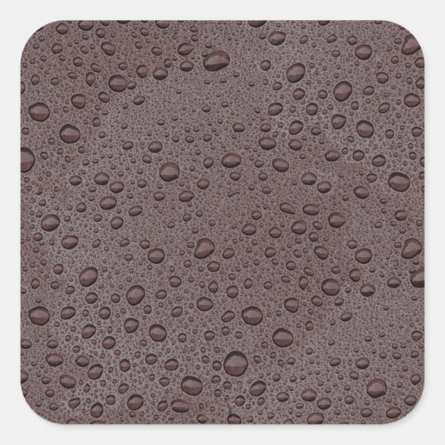 Sticker Carré gouttelettes d'eau marron (Devant)
