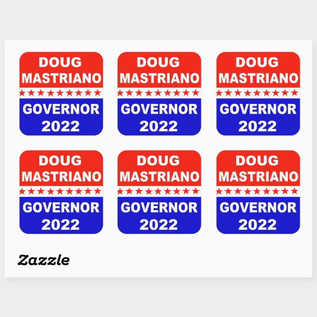 Sticker Carré Gouverneur de Doug Mastriano en Pennsylvanie (Feuille)