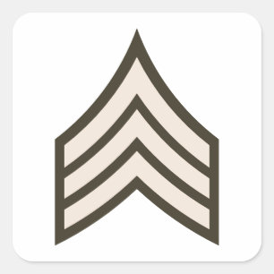 Sticker Carré grade de sergent de l'armée