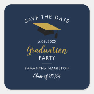 Sticker Carré Graduate 2024 Script Enregistrer la date Grad Mari