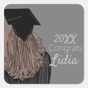 Sticker Carré Graduation College Lycée Girl Graduate