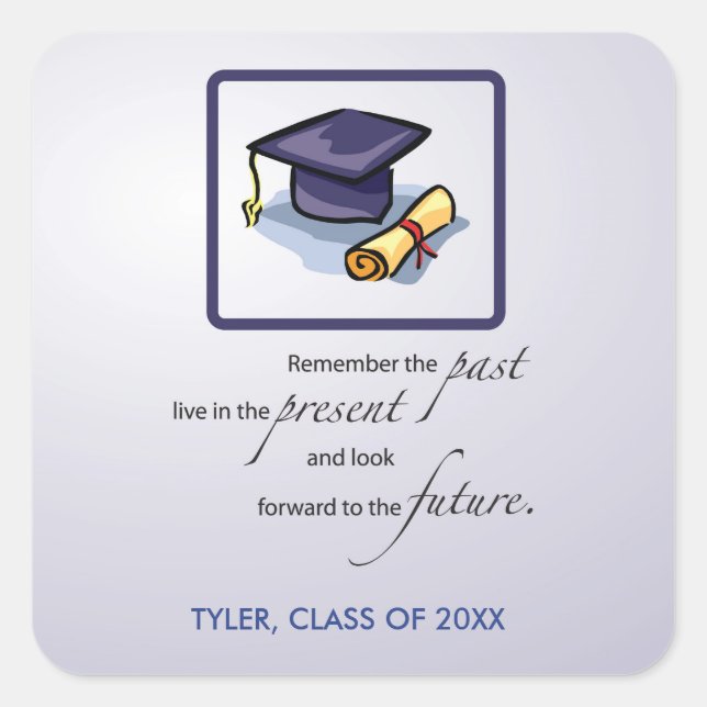Sticker Carré Graduation congratulations Remember the Past (Devant)