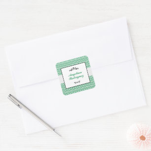 Sticker Carré Graduation du modèle vert Damask