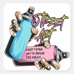 Sticker Carré Graffiti de rue urbain