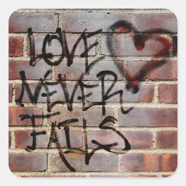 Sticker Carré Graffiti Love Never Fails (Devant)