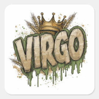 Sticker Carré Graffiti Virgo Zodiac détaillé Airbriti avec Couro