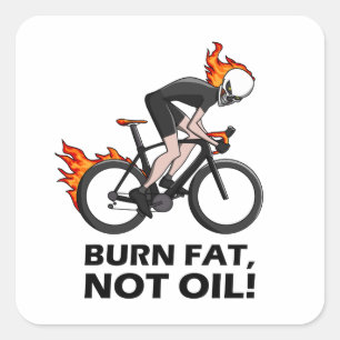 Sticker Carré graisse de combustion pas d'huile