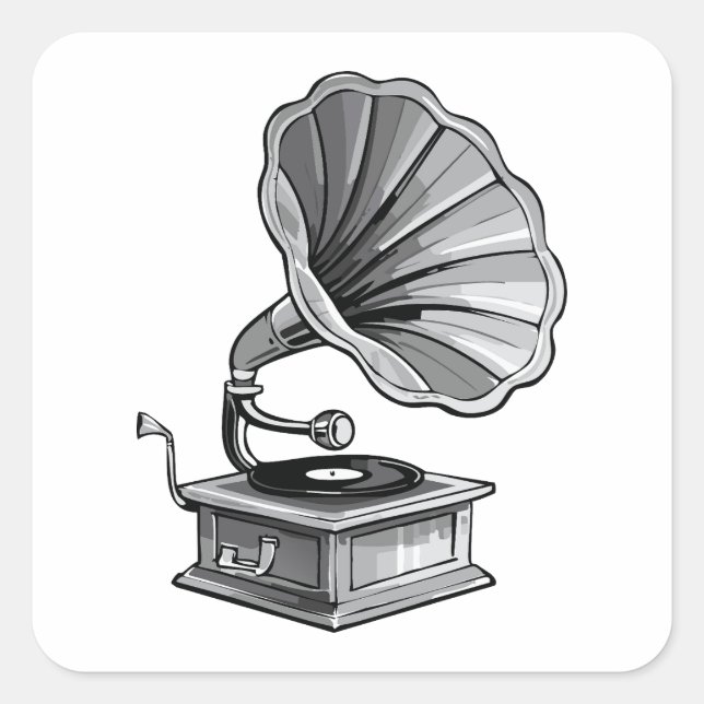 Sticker Carré Gramophone (Devant)