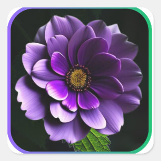 Sticker Carré Grand Beau violet Rose Design artistique