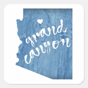 Sticker Carré Grand Canyon Arizona Wood Grain