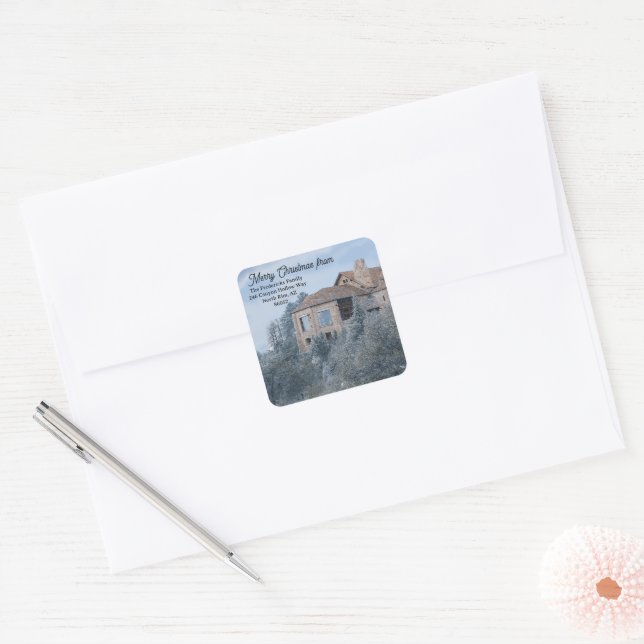 Sticker Carré Grand Canyon Custom Christmas Greeting (Enveloppe)