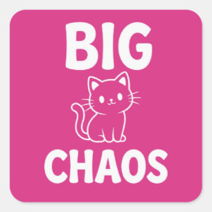 Sticker Carré Grand Chat du Chaos Joli Chat Noir Amateur de