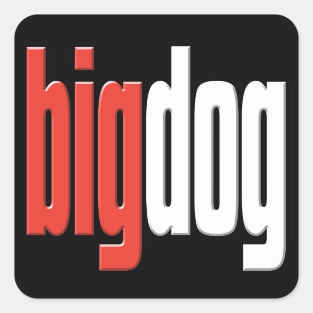 Sticker Carré Grand Chien. Top Chien. Grand fromage. Patron. No  (Devant)