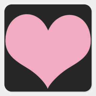 Sticker Carré Grand Coeur d'amour rose