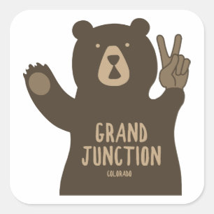 Sticker Carré Grand Junction Colorado Ours de la paix