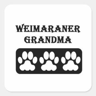 Sticker Carré Grand-maman de Weimaraner