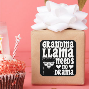 Sticker Carré Grand-mère Llama n'a pas besoin de drame Fête des 