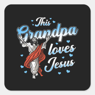 Sticker Carré Grand-Père Don Jésus Dit