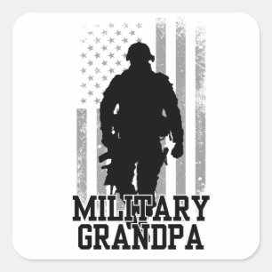 Sticker Carré Grand-père militaire